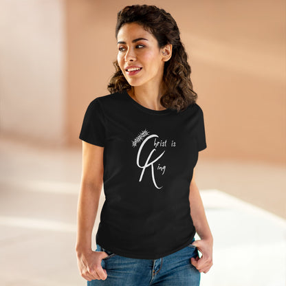 Women's Cotton Tee - "Christ is King"