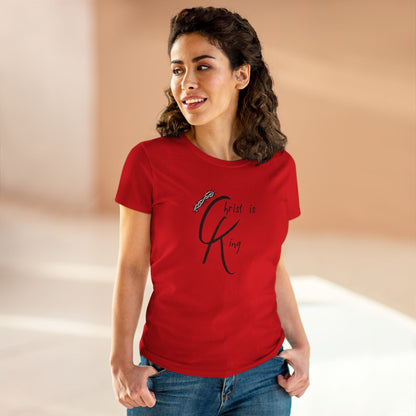 Women's Cotton Tee - "Christ is King"