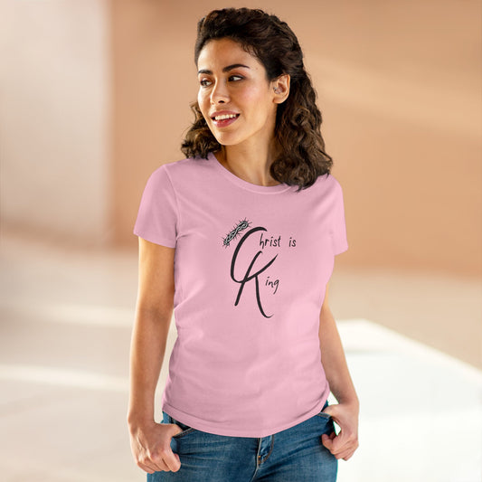 Women's Cotton Tee - "Christ is King"