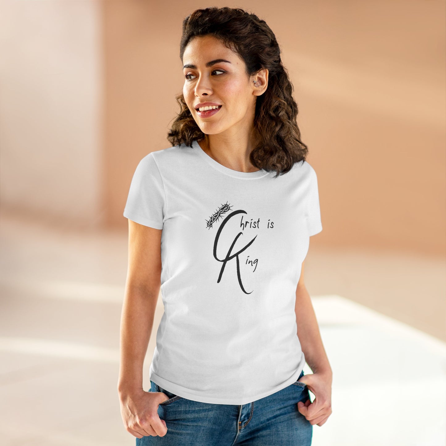 Women's Cotton Tee - "Christ is King"