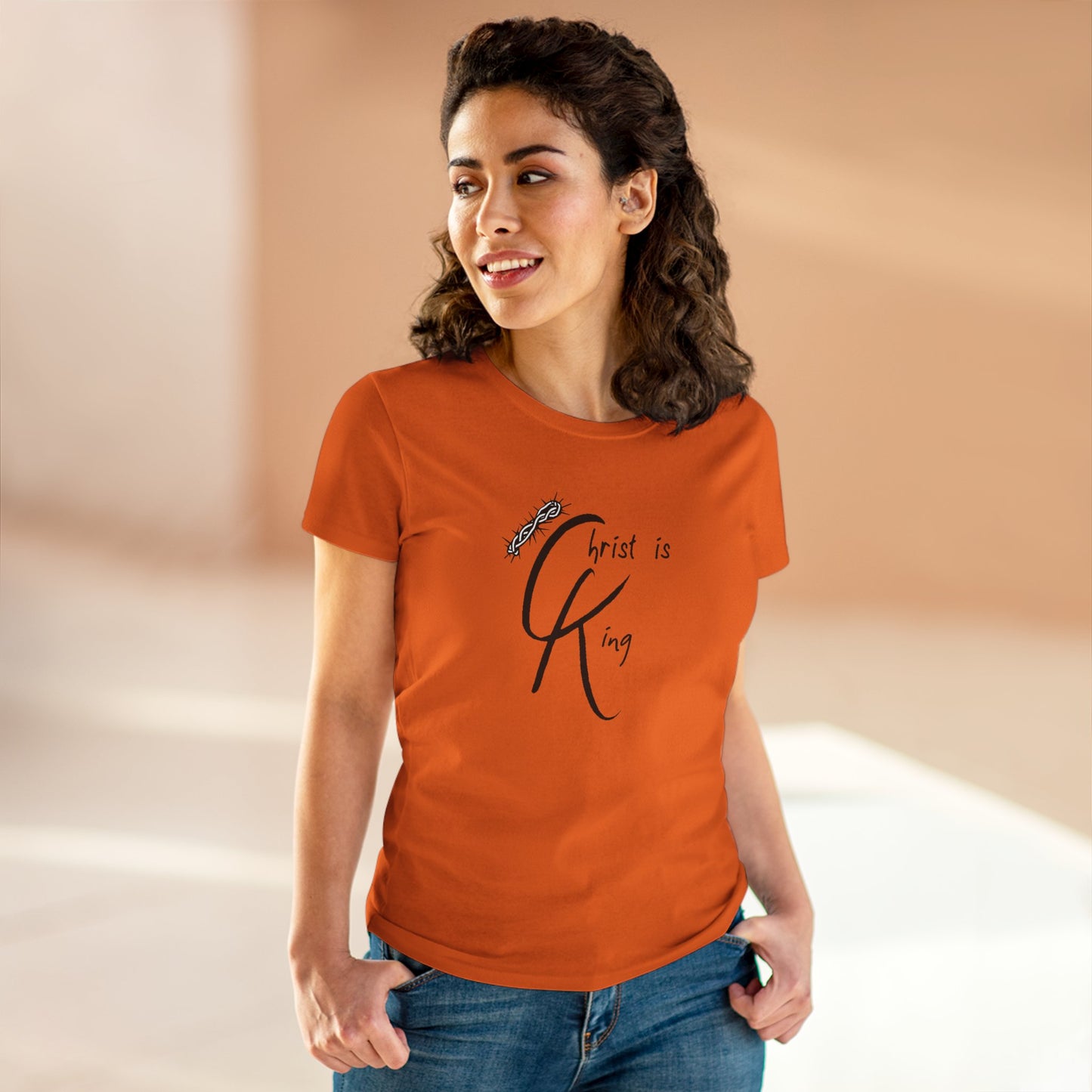 Women's Cotton Tee - "Christ is King"