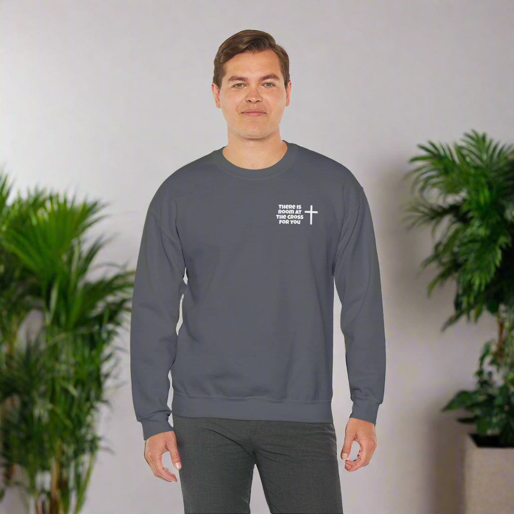 Unisex Crewneck Sweatshirt - Small Design - "There is room at the cross for you"