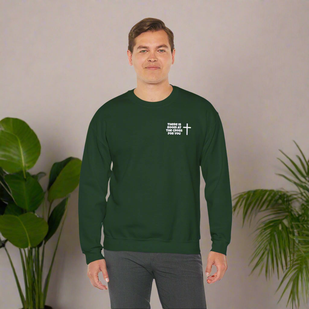 Unisex Crewneck Sweatshirt - Small Design - "There is room at the cross for you"