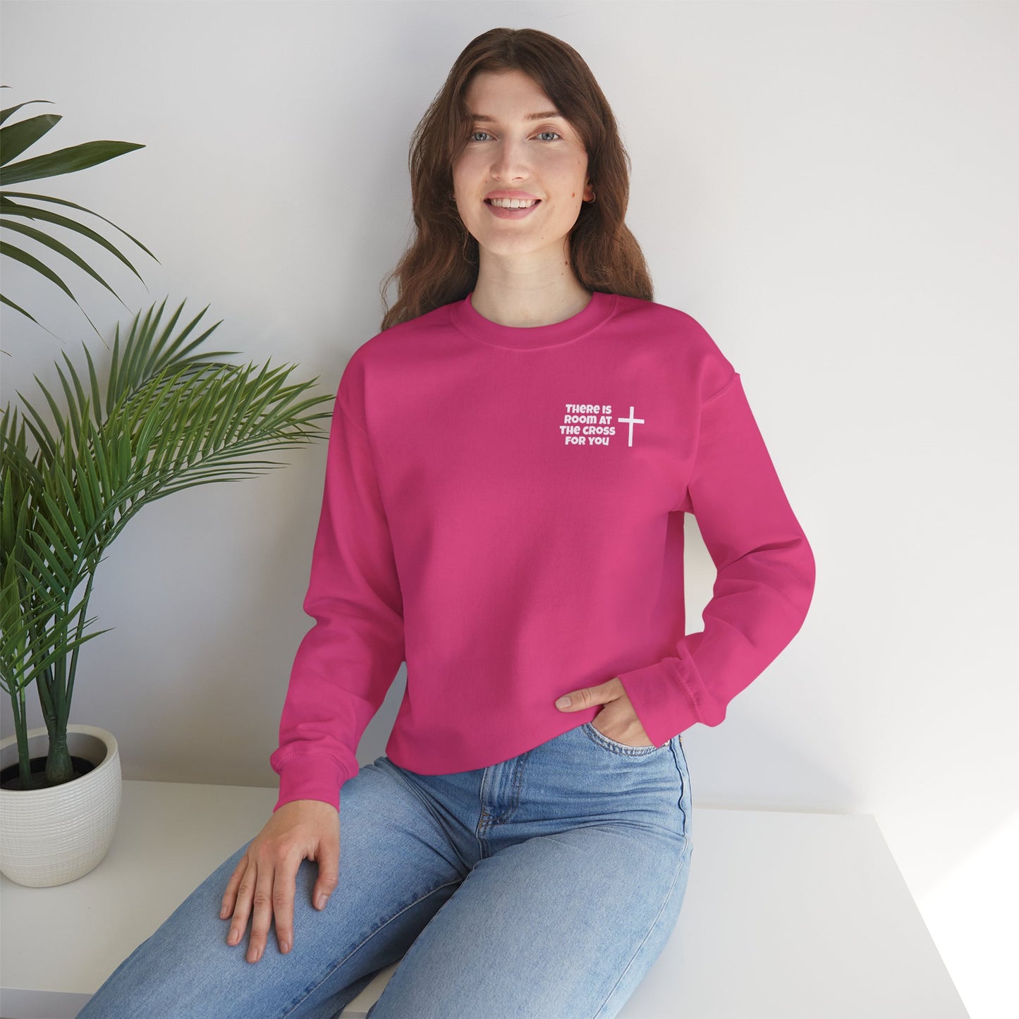 Unisex Crewneck Sweatshirt - Small Design - "There is room at the cross for you"