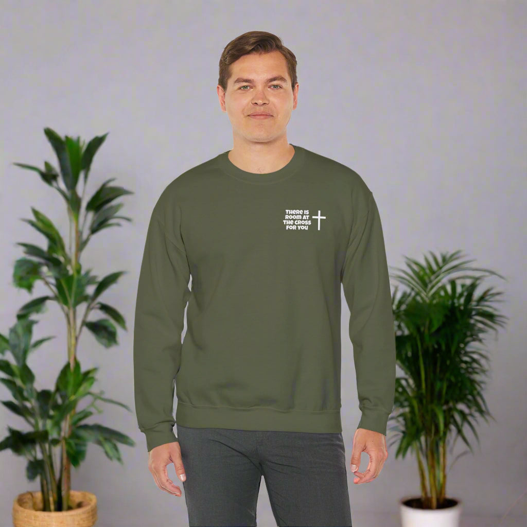 Unisex Crewneck Sweatshirt - Small Design - "There is room at the cross for you"