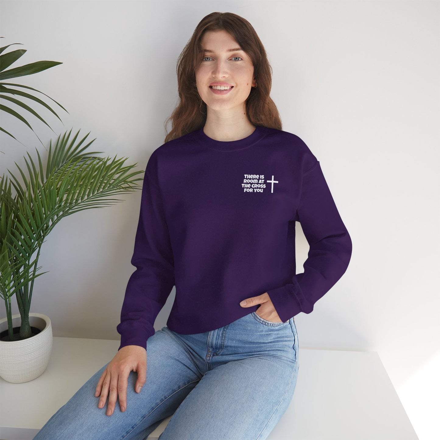 Unisex Crewneck Sweatshirt - Small Design - "There is room at the cross for you"