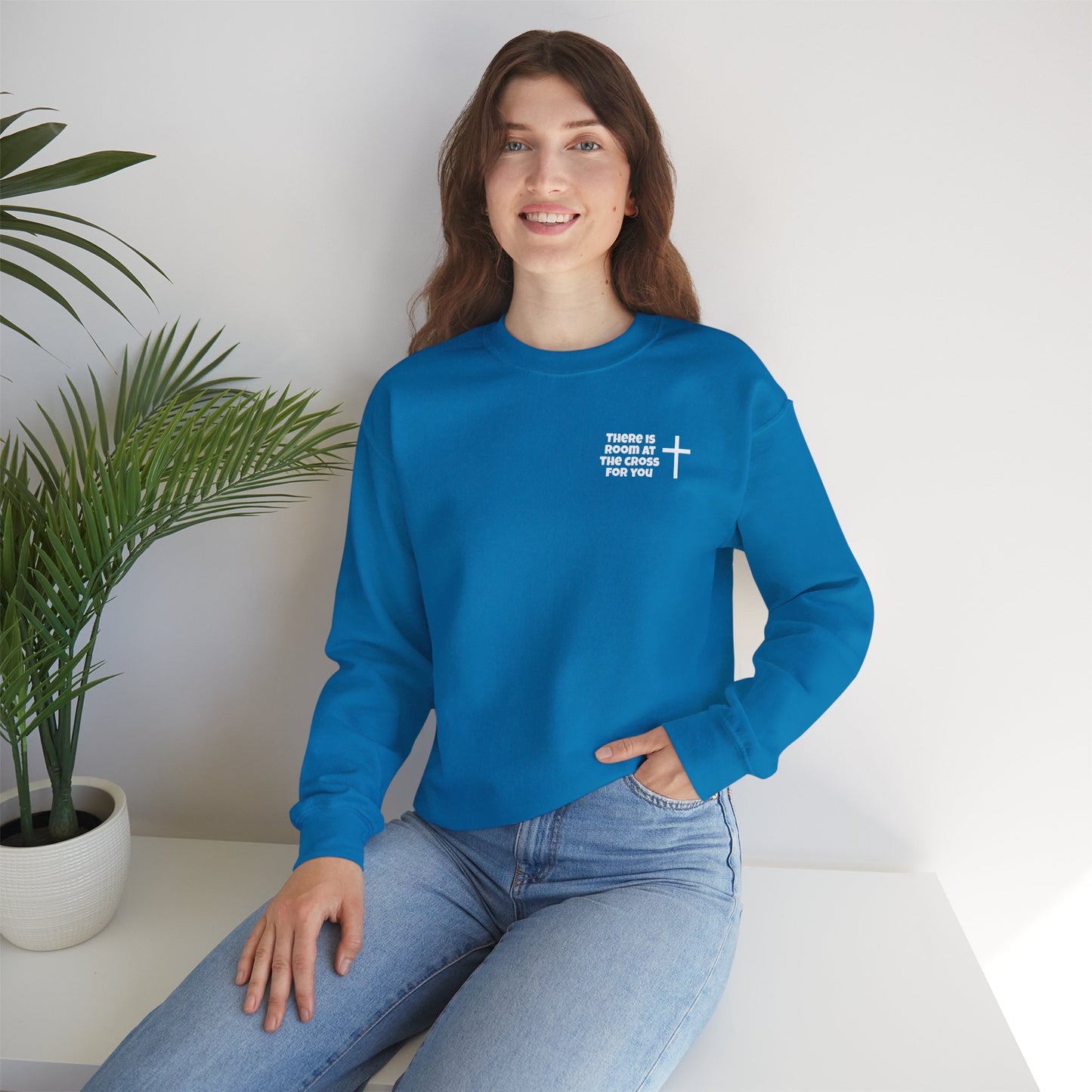 Unisex Crewneck Sweatshirt - Small Design - "There is room at the cross for you"